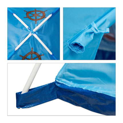 Pirate play tent in blue