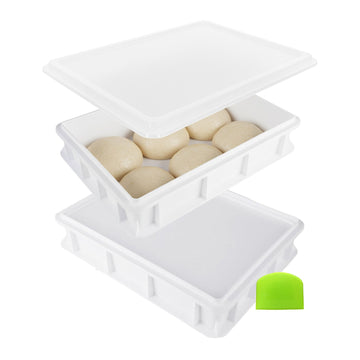 Pizza Dough Proofing Box Set – Holds 12 Balls, Stackable