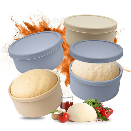 Pizza Dough Proofing Box Set with Lids – 4-Pack