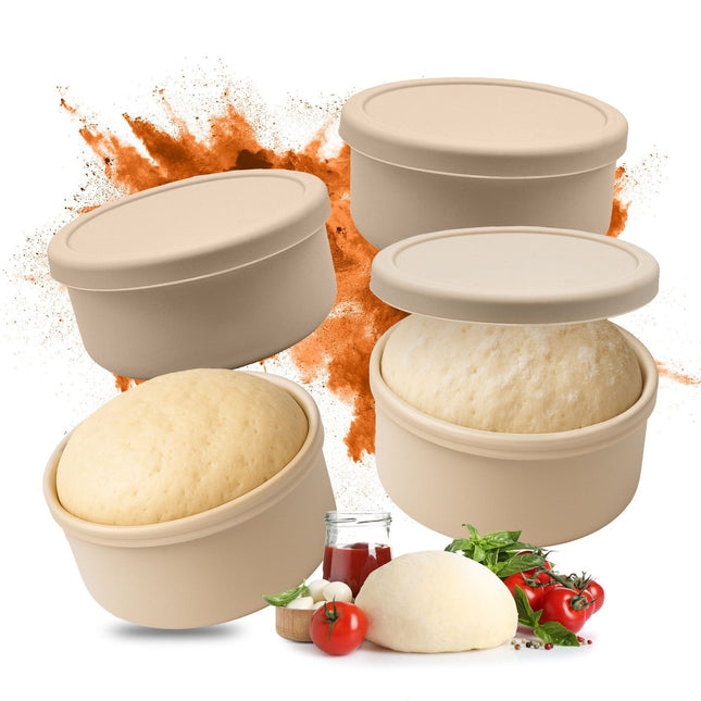 Pizzadeeg rijsdozen met deksels, 4 stuks