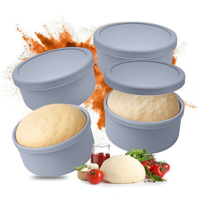 Pizzadeeg rijsdozen met deksels, 4 stuks