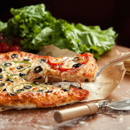 Pizza Slider with light brown wooden handle