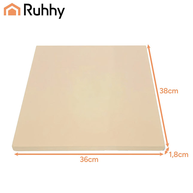 Pizza Stone 38x36 cm with Bamboo Spatula, Cordierite