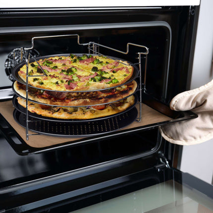 Pizza plate set of 4 with stand
