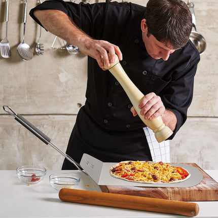 Pizza shovel with wooden handle