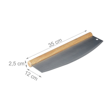 Pizza weighing knife in stainless steel