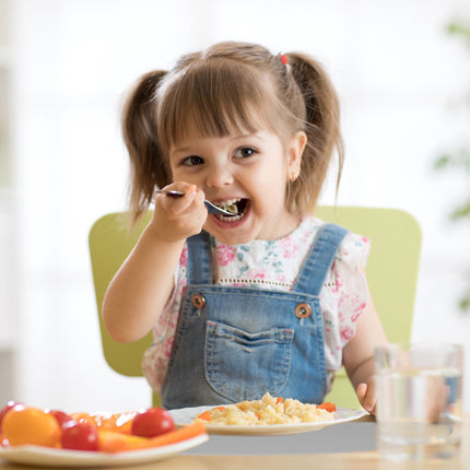Placemat for children in a semi-circular shape
