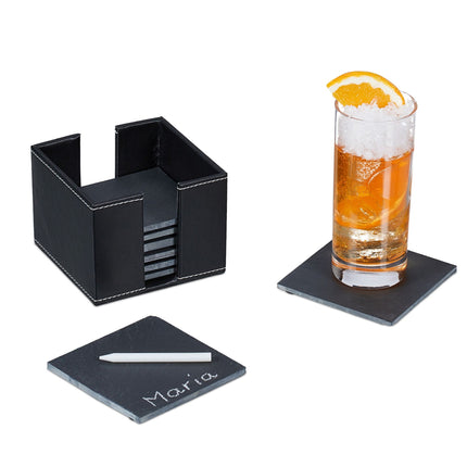 Placemats made of slate, 8 pcs., with box