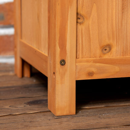 Garden plant box with trellis, natural wood, 32x32x108 cm