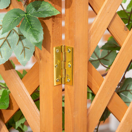 Garden plant box with trellis, natural wood, 32x32x108 cm