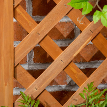 Garden plant box with trellis, natural wood, 32x32x108 cm