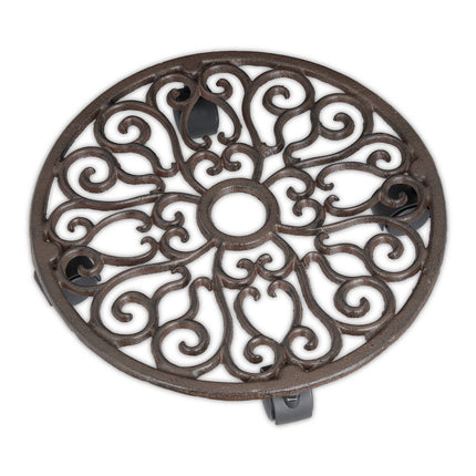 Plant Caddy Set with Wheels – Cast Iron, 2 Pack