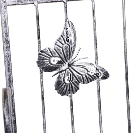 Metal plant stand in 3 tiers - Flower stand for garden, Silver grey