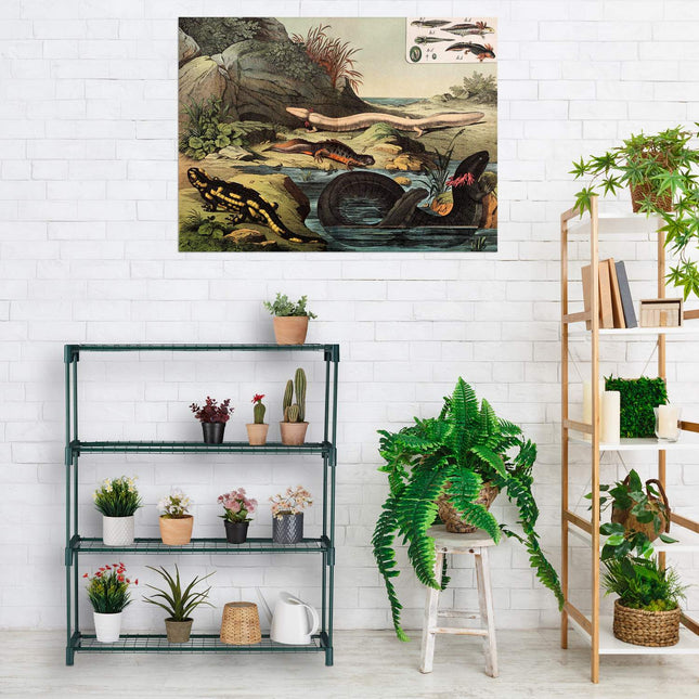 Plant Racks with 4 Metal Grid Shelves, Set of 2