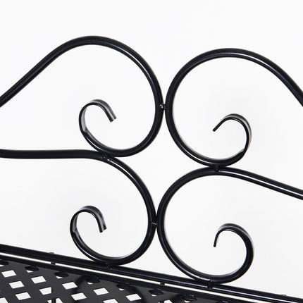 Plant shelf in black metal with 3 levels - 56x30x114 Cm