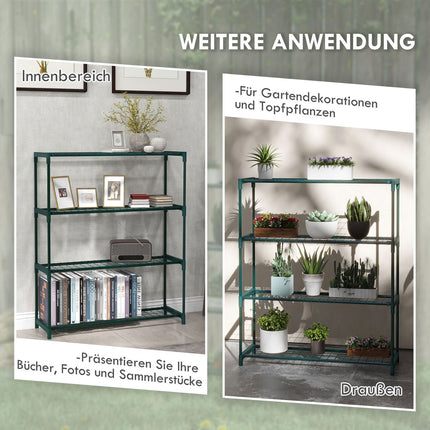 Plant shelf - Flower stand in 4 levels in steel, dark green
