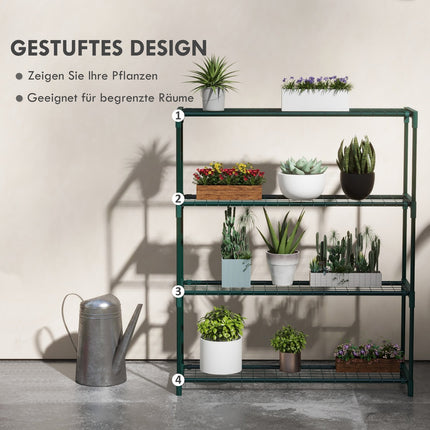 Plant shelf - Flower stand in 4 levels in steel, dark green