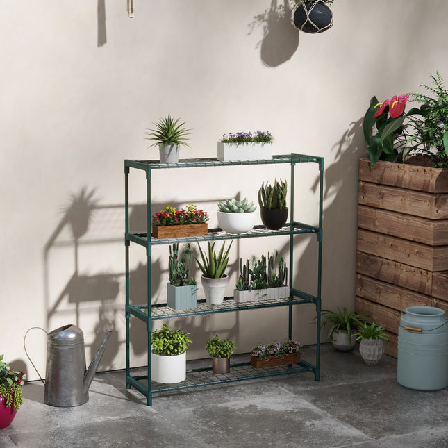 Plant shelf - Flower stand in 4 levels in steel, dark green