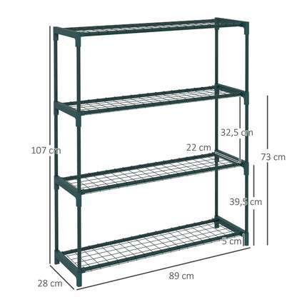 Plant shelf - Flower stand in 4 levels in steel, dark green