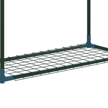Plant shelf in steel with 2, 4-level potholders, green