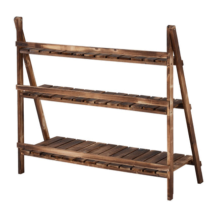 Spruce Wood 3-step flower bench for garden and balcony
