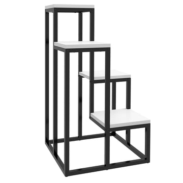 Steel plant stand, 4-tier flower shelf for garden, 34x34x70 cm