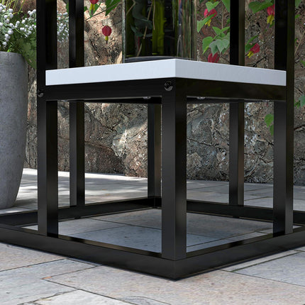Steel plant stand, 4-tier flower shelf for garden, 34x34x70 cm