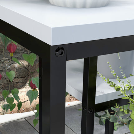 Steel plant stand, 4-tier flower shelf for garden, 34x34x70 cm