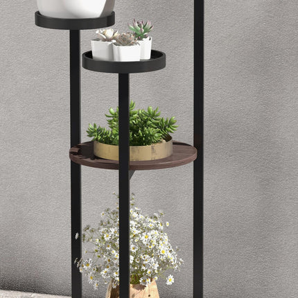 Wooden plant stand, 5-tier flower shelf for balcony