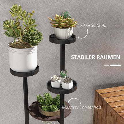 Wooden plant stand, 5-tier flower shelf for balcony