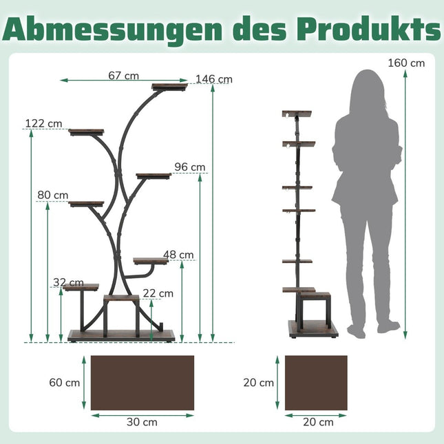 Plant Stand with Grow Lights – 8-Tier Indoor Shelf