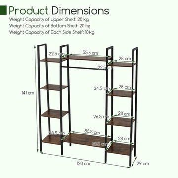 Plant Stand with LED Grow Light, 10 Shelves, Brown