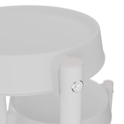 Plant Stand with Round Metal & Plastic Shelves