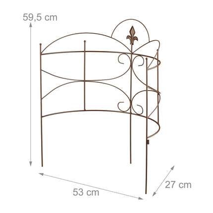 Plant Support Stakes, 2-Piece Iron Fleur-de-Lis Design