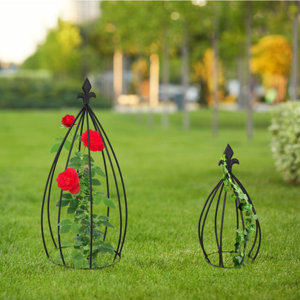 Plant Supports Set of 2 – Metal Climbing Aid, Bulb Shape