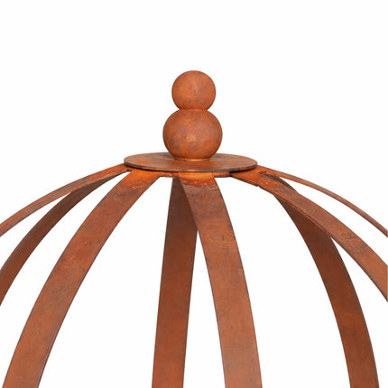 Plant Supports Set of 2, Rust Crown Trellis Rings