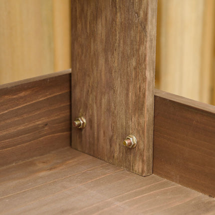 Wooden garden plant table with tub, brown - 117 x 45 x 121 cm