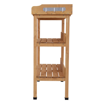 Wood and metal plant table - durable gardening workstation
