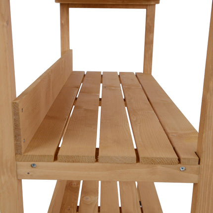 Wood and metal plant table - durable gardening workstation