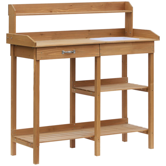 Spruce garden table with tub, 112 cm - Perfect for plant care