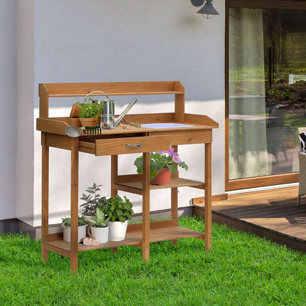 Spruce garden table with tub, 112 cm - Perfect for plant care