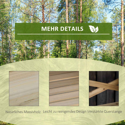 Wooden planter table with storage, Light brown, 80x40x84 cm