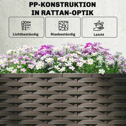 Planter Box Set with Trellis, Timer, Drainage, 80x40x136 cm