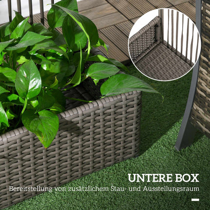 Planter Box with Trellis, Weatherproof, Poly Rattan, 103x29x103 cm, Gray