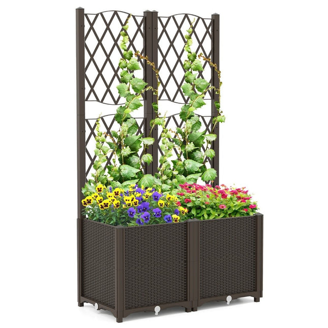 Planter Box with Trellis for Climbing Plants, 80x40x140 cm