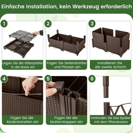 Planter Box with Trellis for Climbing Plants, 80x40x140 cm