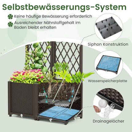 Planter Box with Trellis for Climbing Plants, 80x40x140 cm