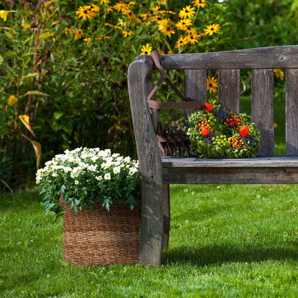 Planter basket with zinc tray set of 3