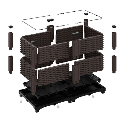 Planter box in rattan look