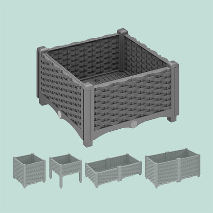 Planter box in rattan look